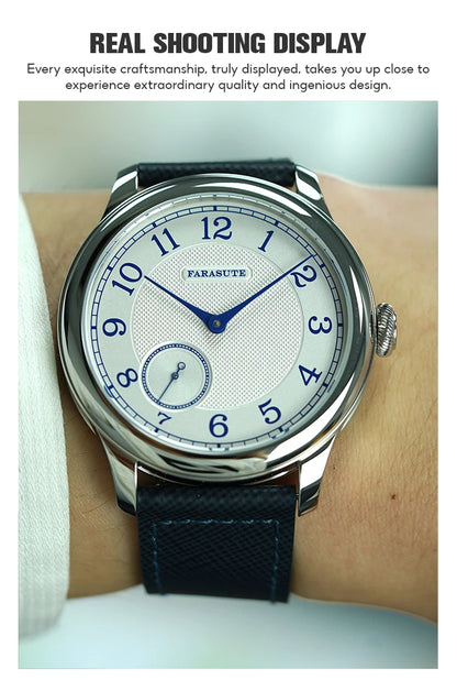 Blue Manual Mechanical Vintage Watch  Small Seconds