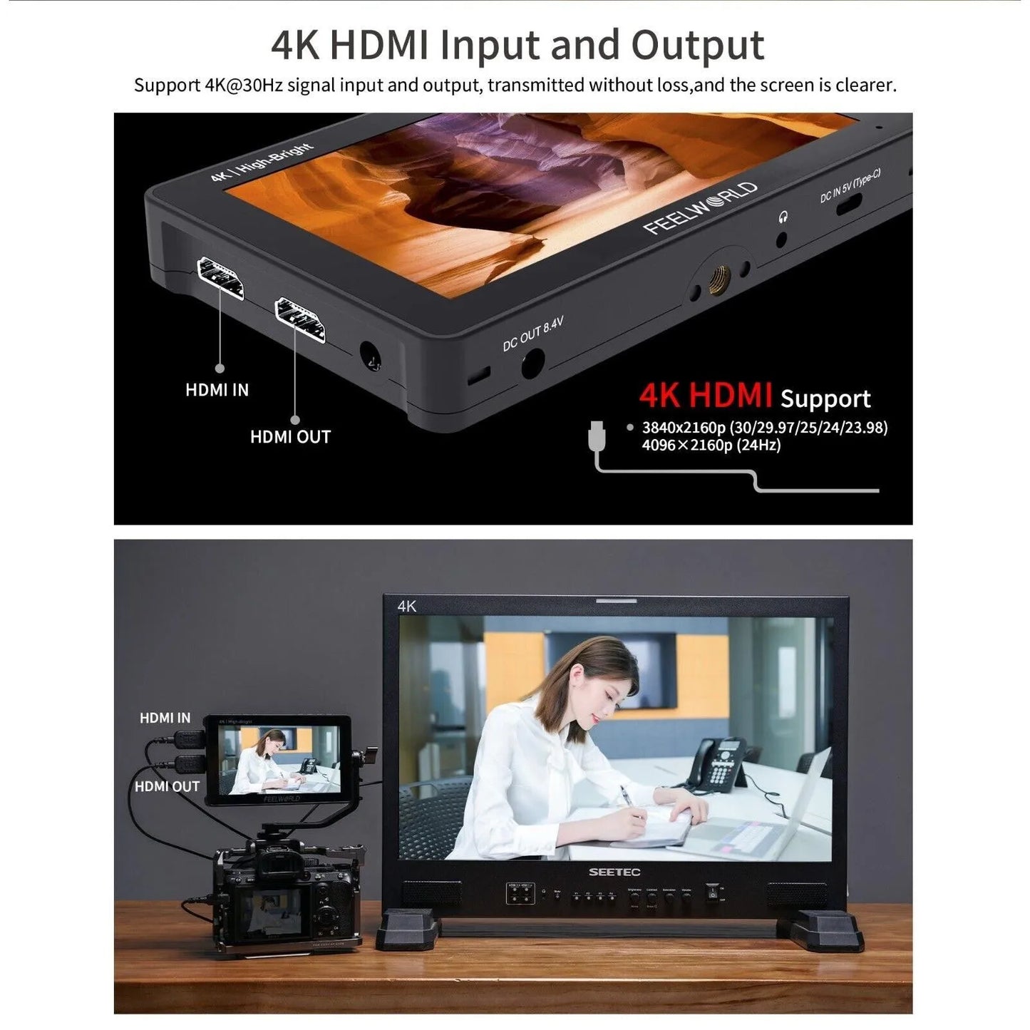 5.5 Inch 4K Touchscreen Field Monitor 1600nits Brightness