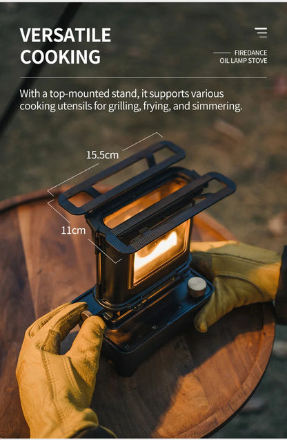 Black Portable Oil Lamp Stove Camping Lantern Outdoor Light