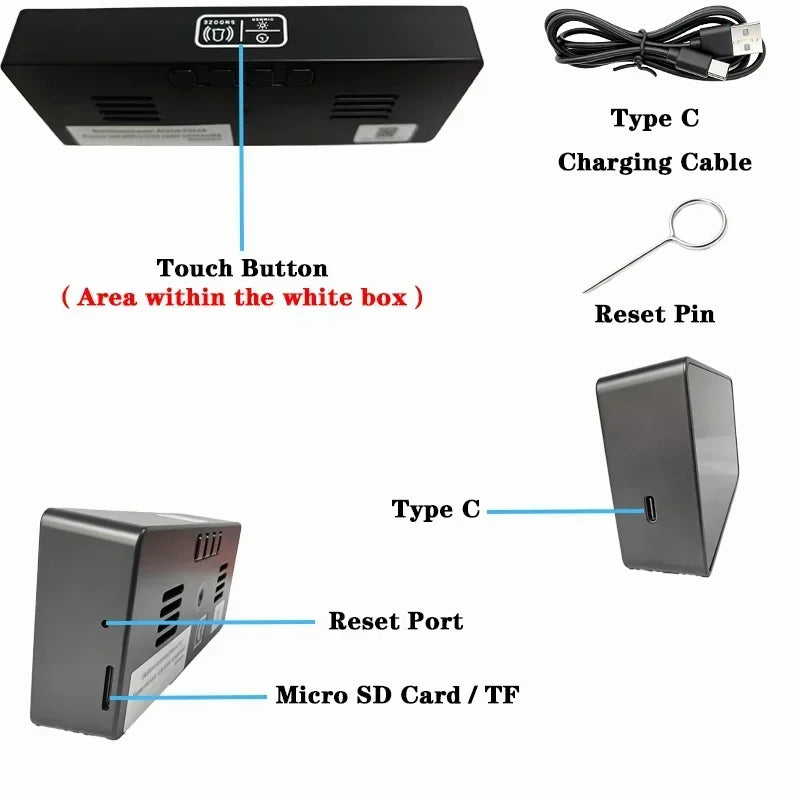 1080P WiFi Digital Clock Camera with App Control