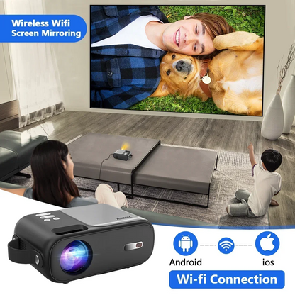 Portable 12000 Lumens Full HD Projector for Home and Outdoor