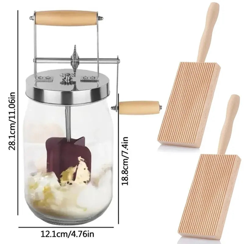 Hand Crank Butter Churner 1500ml Artisan Cream Mixer