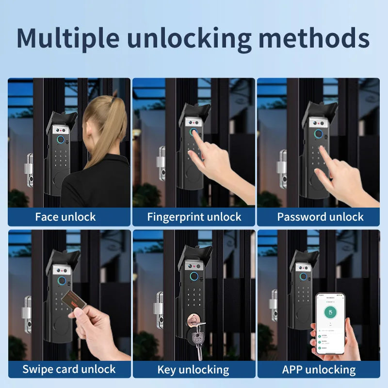 Waterproof Smart Face Recognition Door Lock with RFID Access