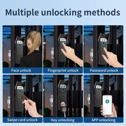 Smart Face Recognition Waterproof Door Lock with Video Intercom
