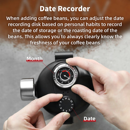 Airtight Coffee Bean Storage Jar with Valve & Spoon