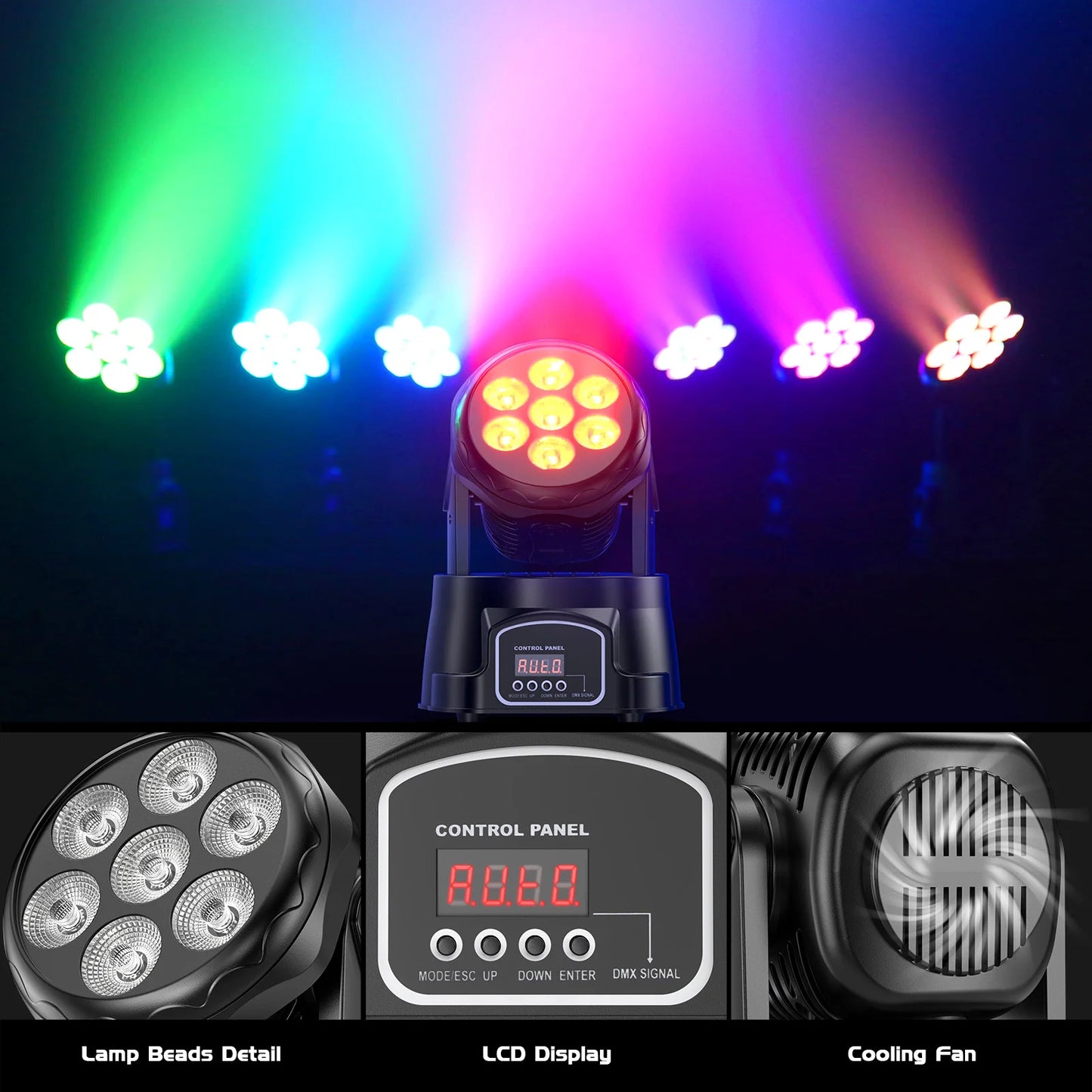 2PCS 105W LED Moving Head Beam Spot Stage Lights