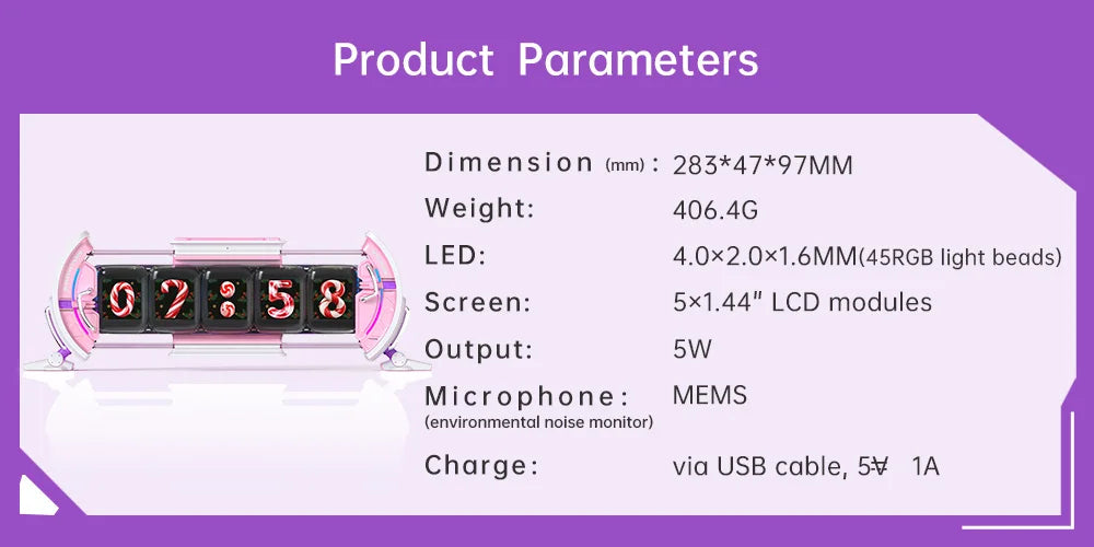 Gaming Digital Clock with DIY Pixel Display