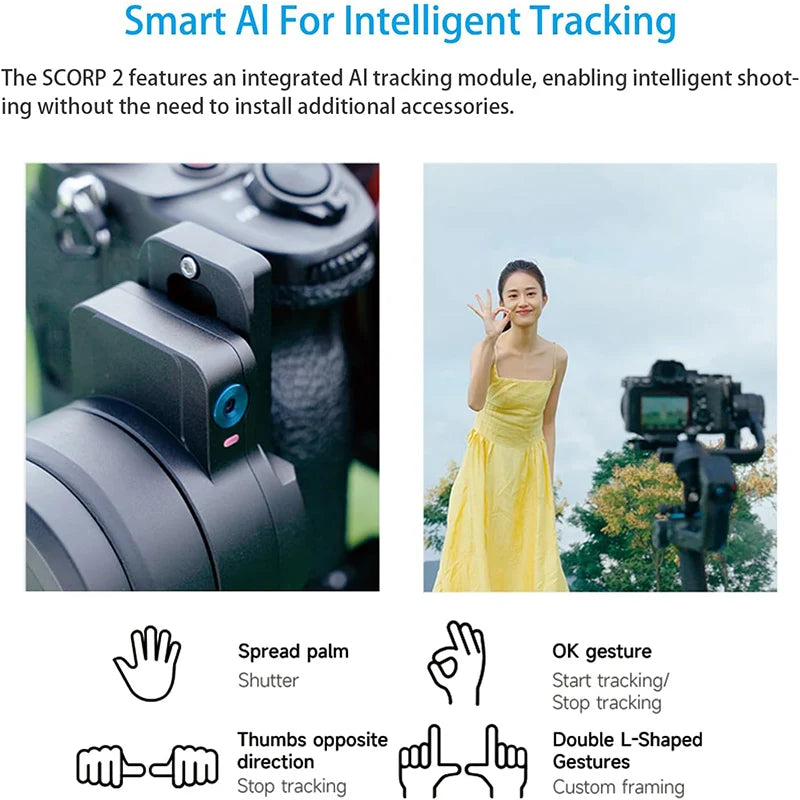 3-Axis Gimbal Kit for Mirrorless DSLR Cameras with AI Tracker