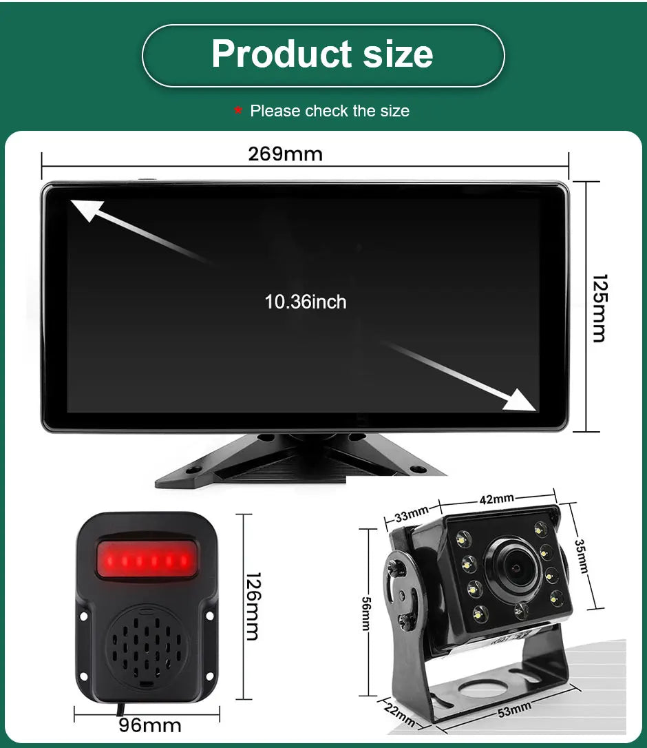 10.36" Car DVR Monitor Blind Spot System