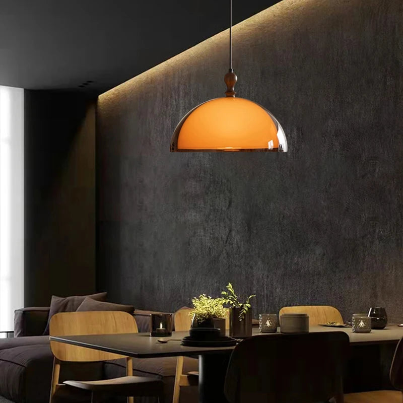 Modern Brown Acrylic Pendant Lamp Natural Glow E27