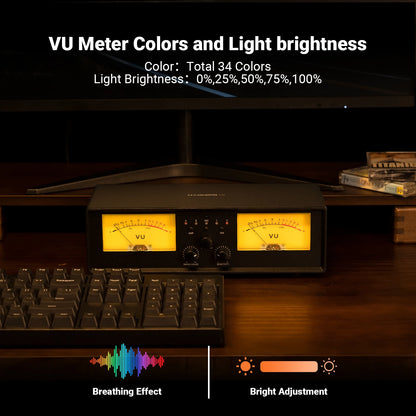 Dual Channel Amplifier Speaker Selector with Analog VU Meter
