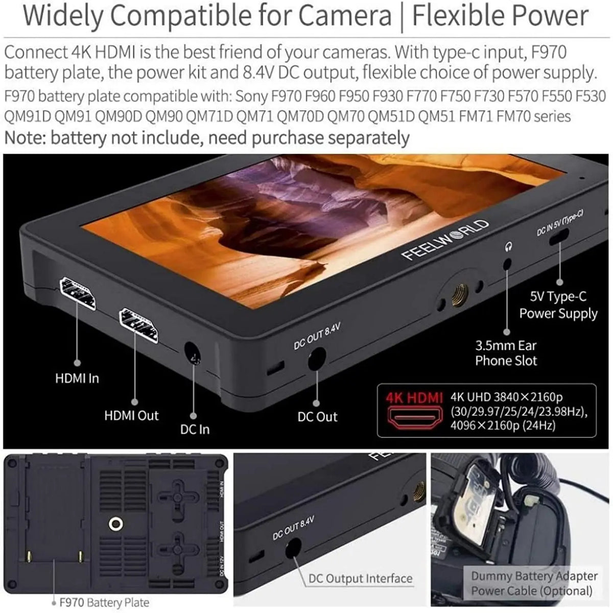 6 Inch 4K Touchscreen Camera Field Monitor