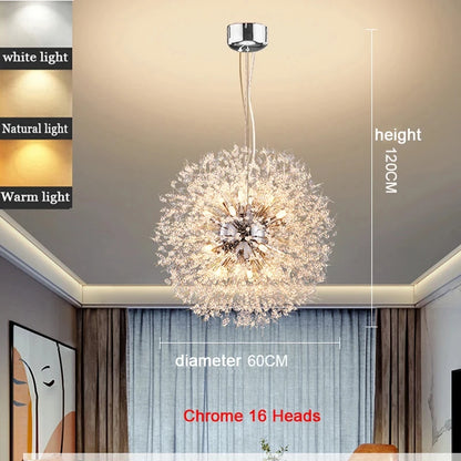 Chrome 60cm Starry Fireball LED Pendant Light Design