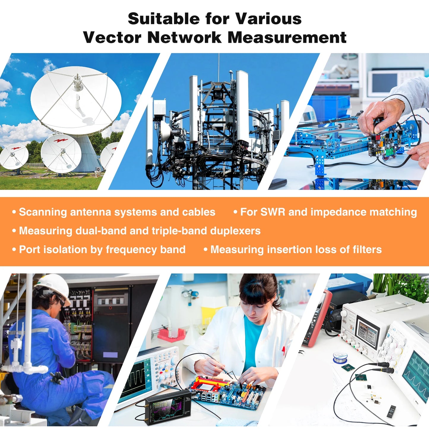 4.3" Portable Antenna Analyzer 10k–1.5GHz with SWR Meter