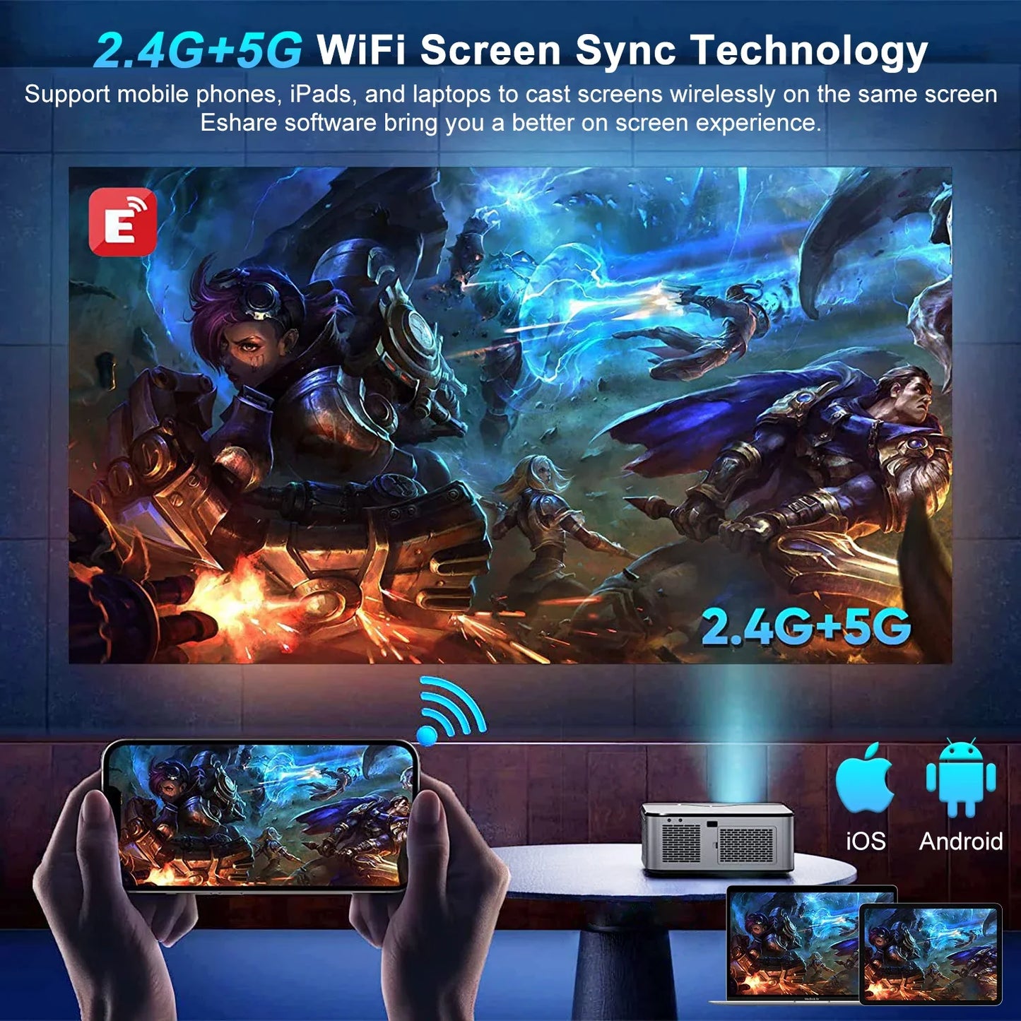 High Brightness 4K Projector for Movies and Home Theatre