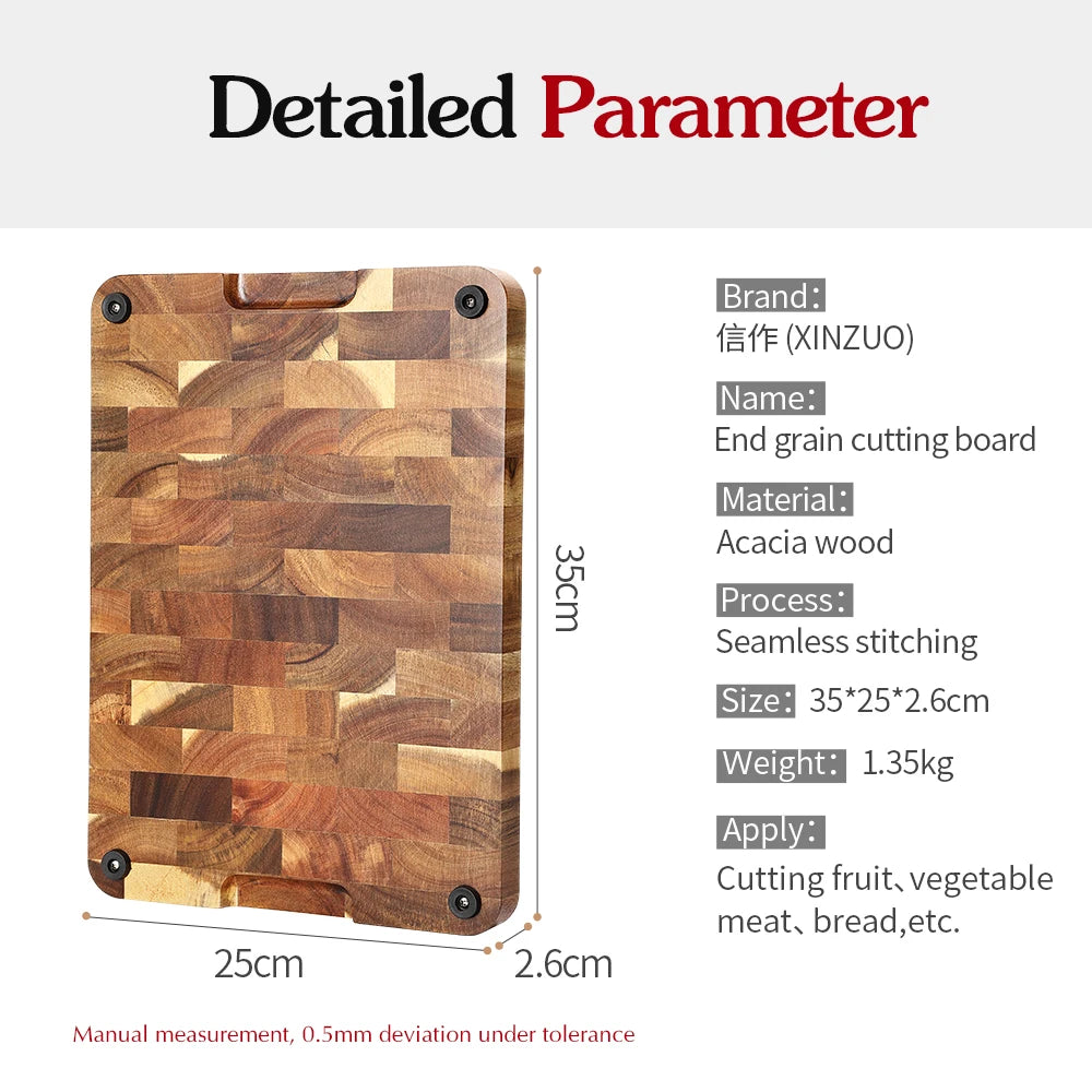 Heavy Duty Acacia Wooden Chopping Board with Juice Groove