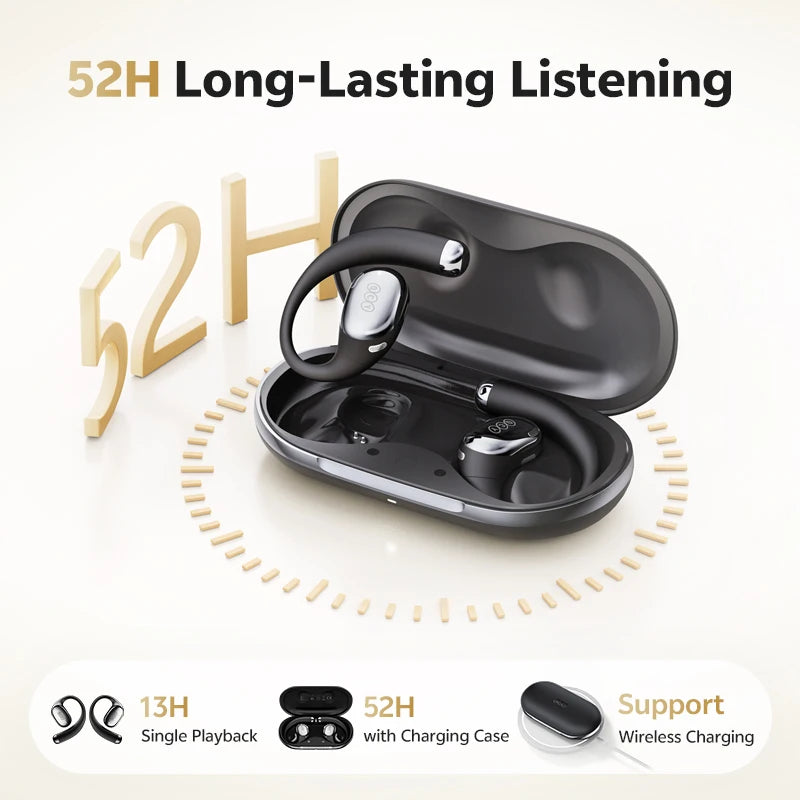 Open-Ear Wireless Earbuds with LDAC and Bass Boost