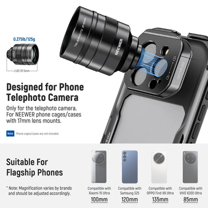 Portable Phone Lens Converter for Telephoto Photography
