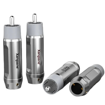 4pcs 9.5mm Silver RCA Plug Connectors for Audio
