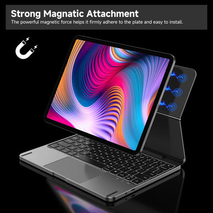 Smart Backlit Keyboard Case for iPad Air 6 11 Silver