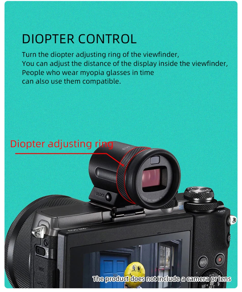 Portable Electronic Viewfinder EVF DC2 for Digital Cameras Black