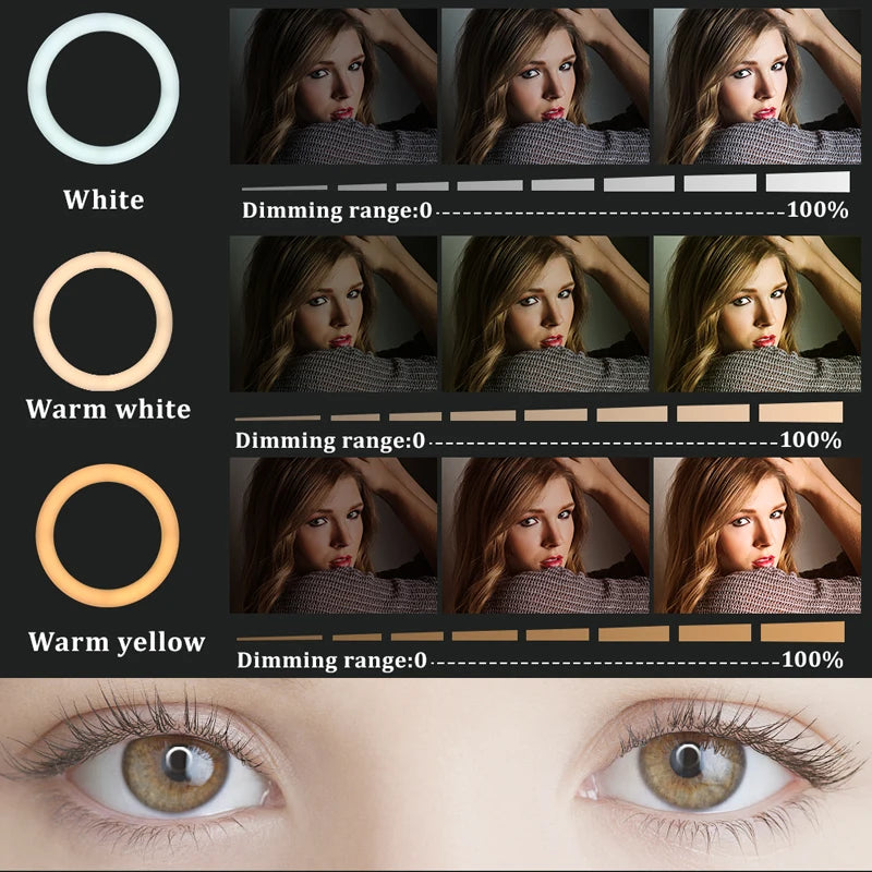 22-Inch LED Ring Light with Adjustable Brightness and Color