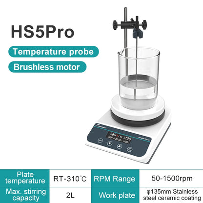 Thermostatic Magnetic Stirrer Hot Plate Pro 2L LCD