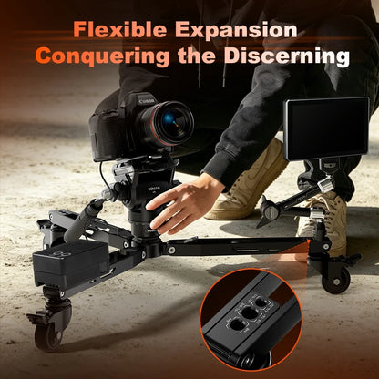 Aluminum Tripod Dolly 3-Wheel Foldable Base Quick Lock