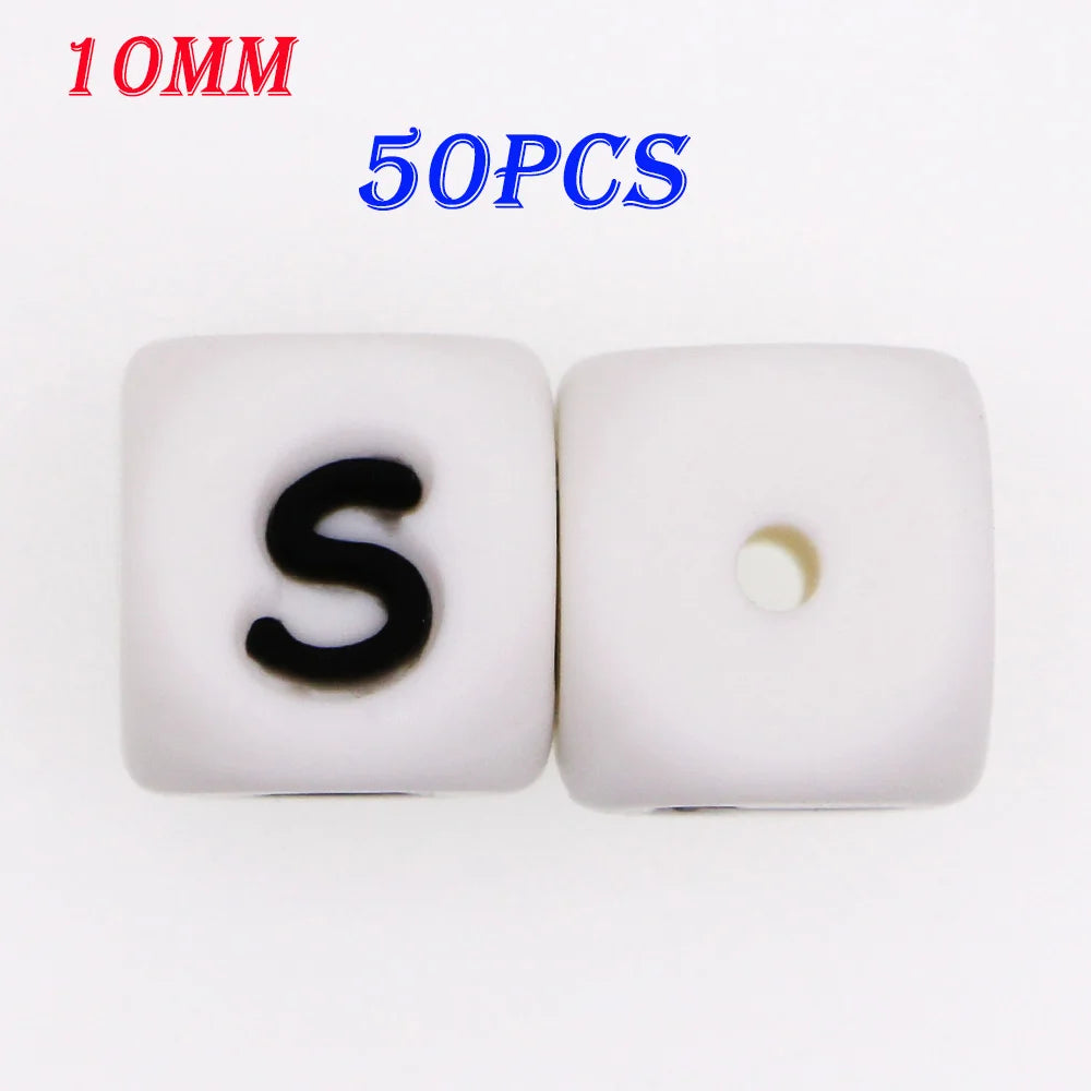 10mm Letter Silicone Beads Bulk Pack Bracelet Necklace DIY