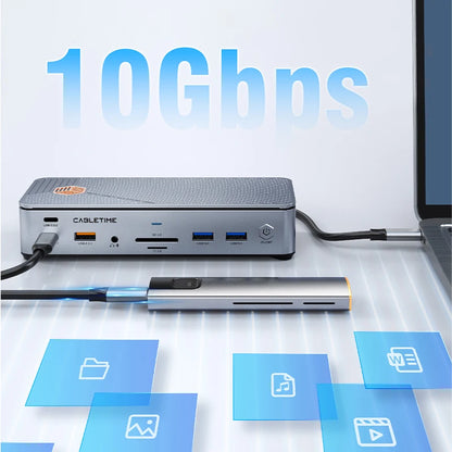 15in1 USB-C Hub 8K Display Ethernet PD Charging