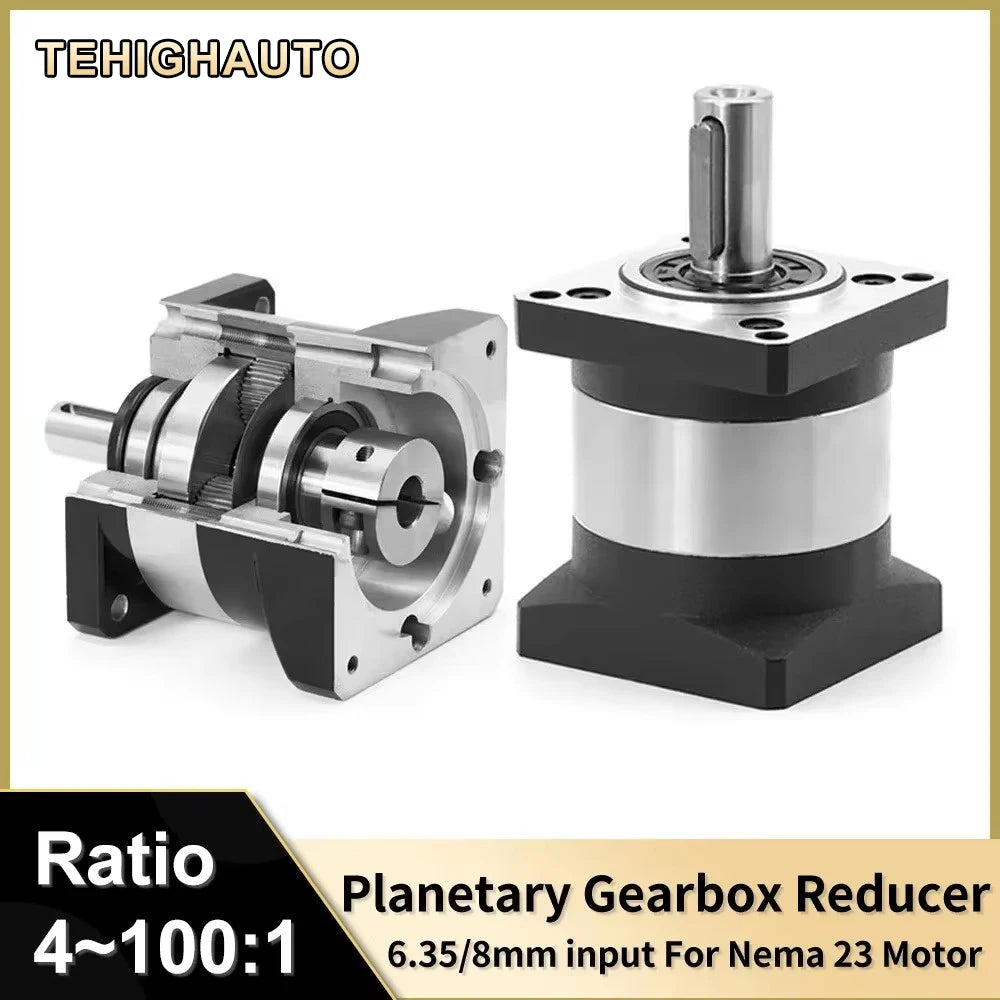 Nema 23 Planetary Gearbox 100:1 6.35mm Input 14mm Output
