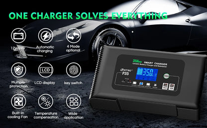 35A Smart Car Battery Charger 12V 24V LCD