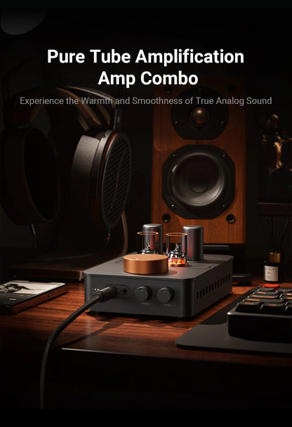 Portable Tube Headphone Amplifier Class A Preamp color Orange