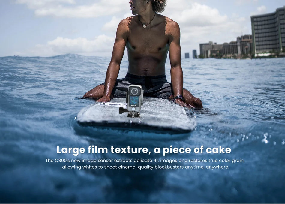 White 4K Sports Camera with Image Stabilization