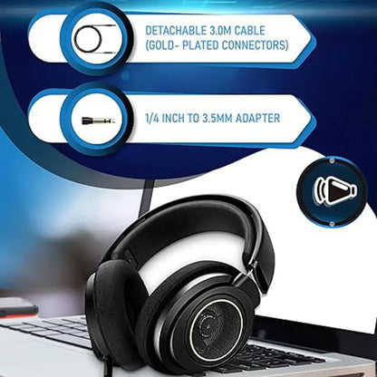 Wired Hi-Fi Stereo Headphones 3.5mm 6.3mm PC Headset
