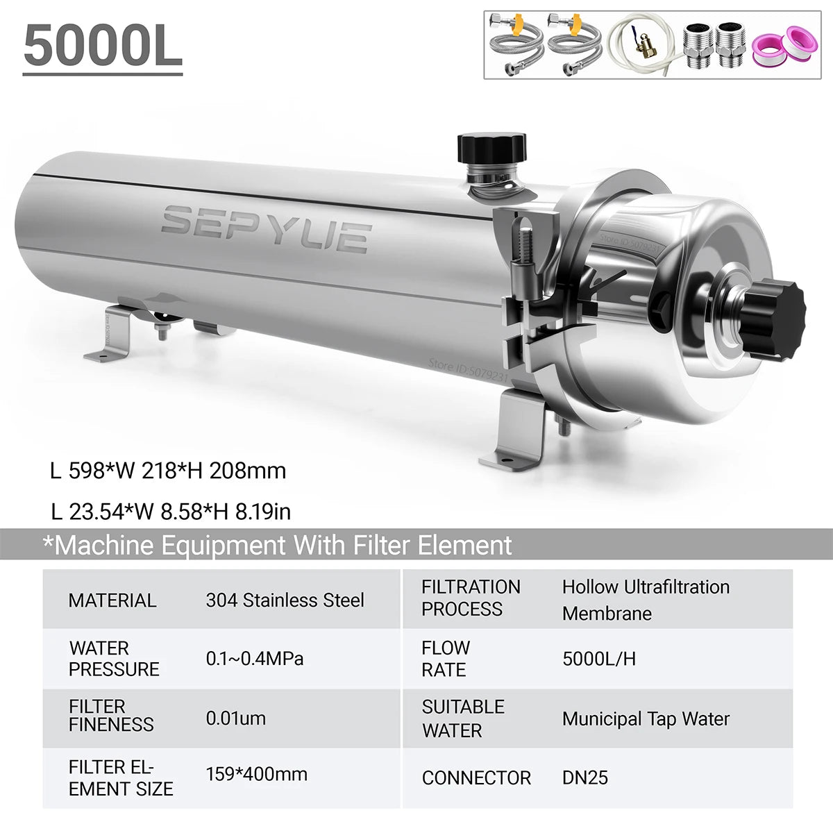 High Capacity 5000L UF Water Purifier Whole House System
