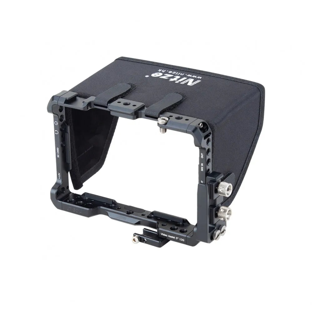 5 Inch Video Assist Monitor Cage Kit with Sunhood Mount