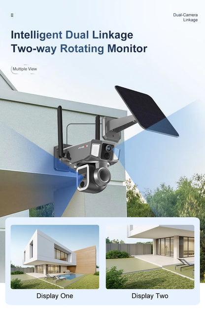4G Solar Powered 4K Outdoor Security Camera Dual Screen