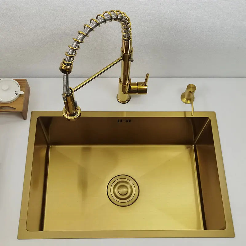 Kitchen Sink Durable Bar Island 55x40cm Golden Stainless Steel