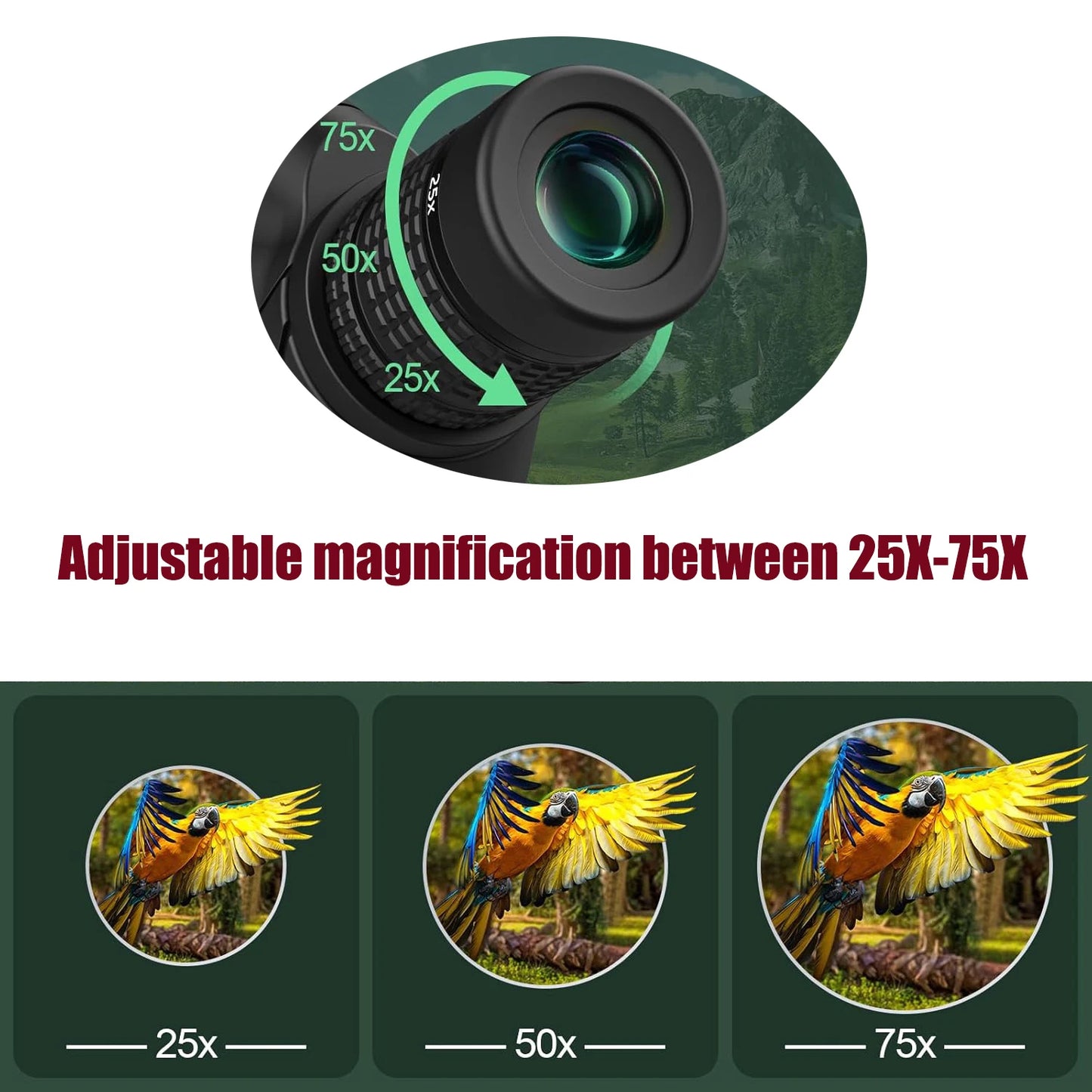 25-75x80 Telescope Spotting Scope Waterproof with Tripod