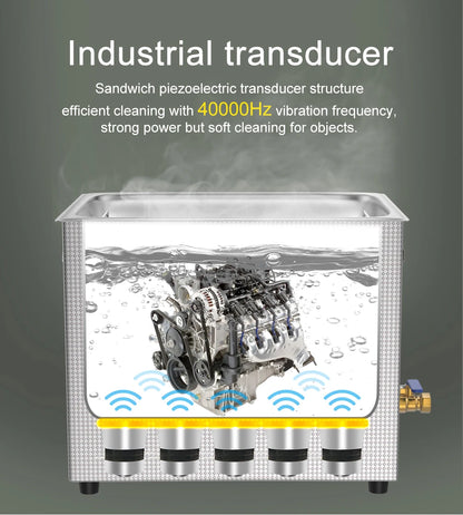 6.5L Ultrasonic Cleaning Machine 180W with Timer & Heater
