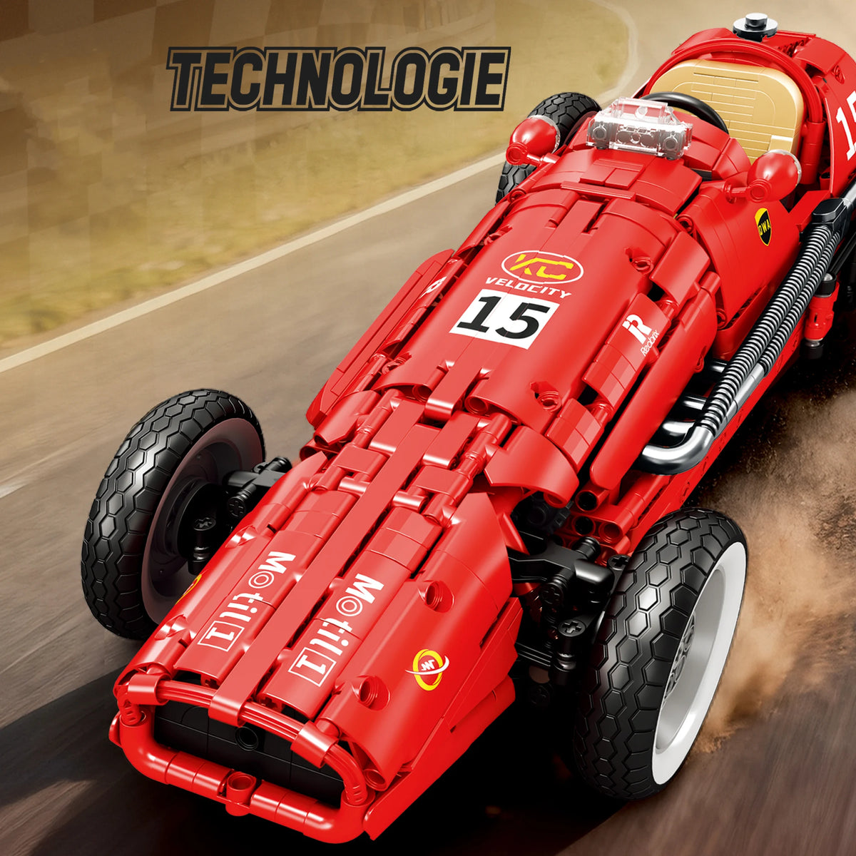 Technical Racing Car Construction Set 1809 Pieces Red Supercar