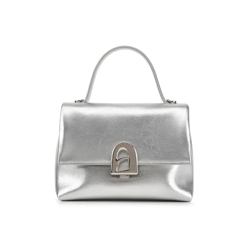 Women’s Leather Crossbody Shoulder Bag Silver