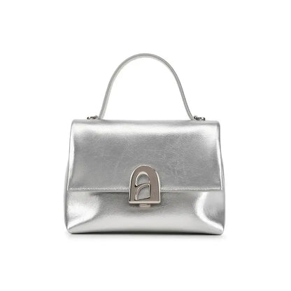 Women’s Leather Crossbody Shoulder Bag Silver