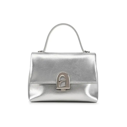 Women’s Leather Crossbody Shoulder Bag Silver