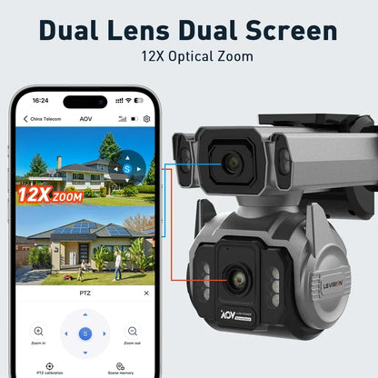 Outdoor 4G Surveillance Camera 12X Optical Zoom AI Tracking