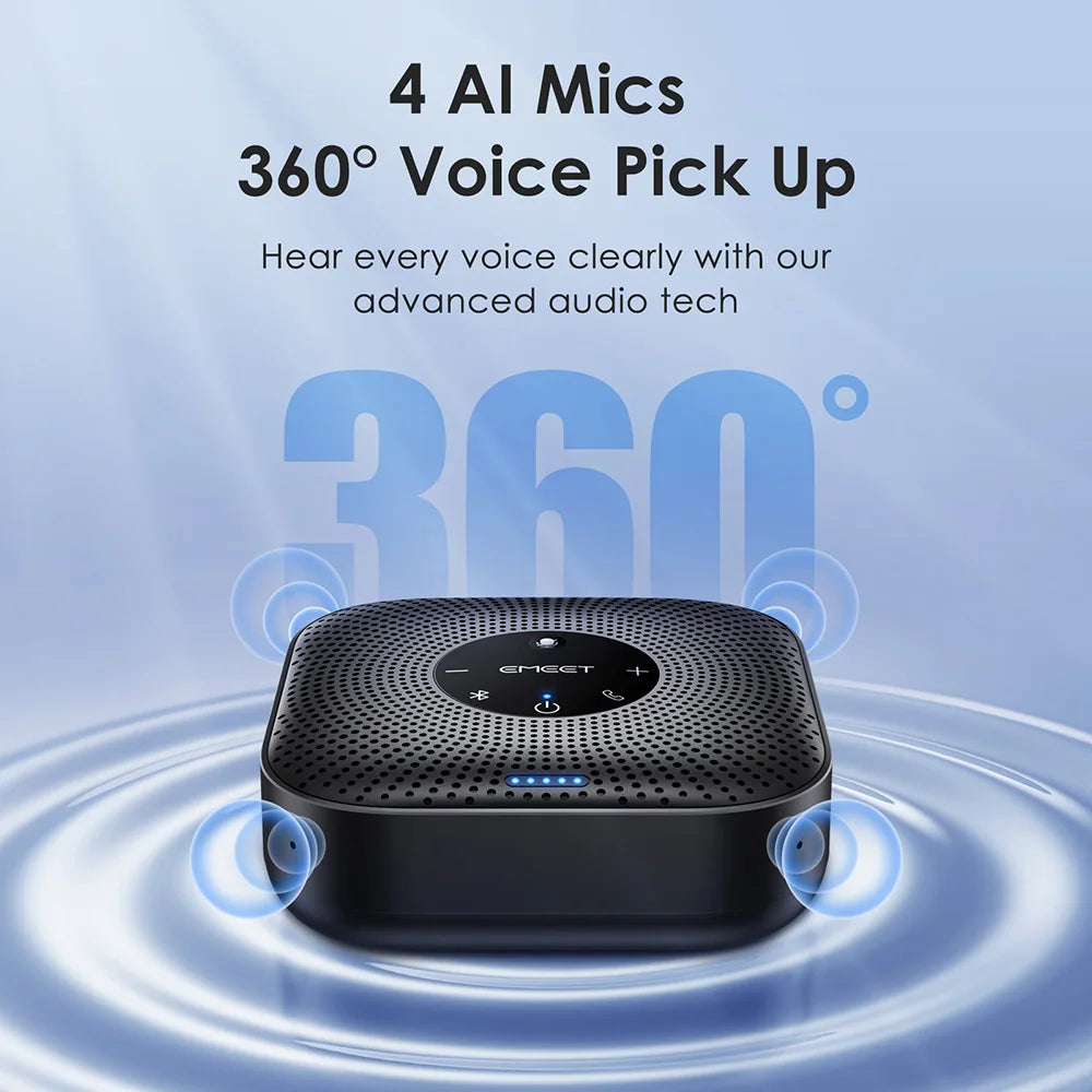 360 Degree Wireless Conference Speaker with Noise Cancellation
