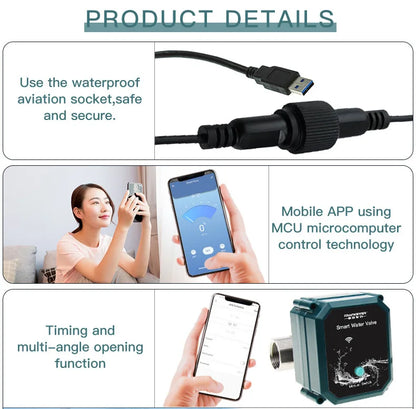 Tuya WiFi DN15 Smart Water Valve for Home Automation