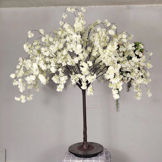 Champagne Cherry Tree Artificial Sakura Plant for Home