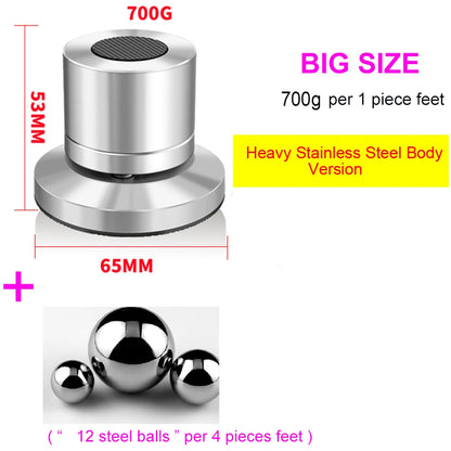 Heavy-Duty Steel Isolation Feet 4-Pack for Audio Systems